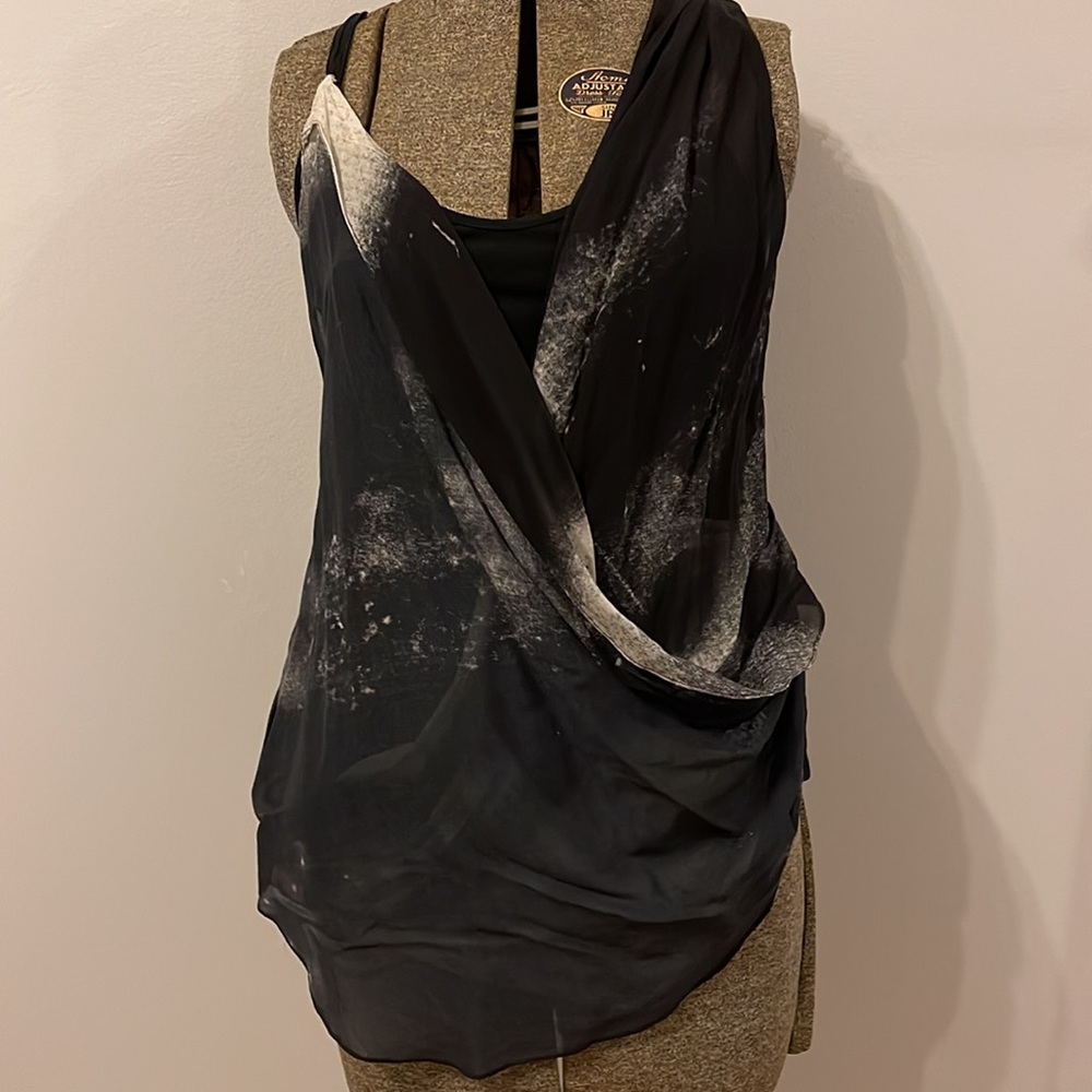 Helmut Lang Chiffon Open Back Drape Top - image 2